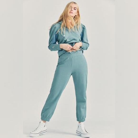 LoveShackFancy Mirabella Jogger - Indigo Hand Dye - Size Small - Picture 3 of 8